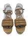 Beatrice Valenzuela Shoe Size 9 Tan Brown Pebbled Leather Pillowed Sandals Tan Brown / 9