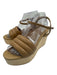 Beatrice Valenzuela Shoe Size 9 Tan Brown Pebbled Leather Pillowed Sandals Tan Brown / 9