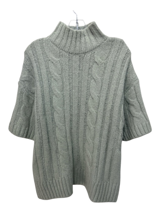 Zara Size S Sage green Polyester Cable Knit Ribbed turtle neck Sweater Sage green / S