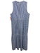 Sara Campbell Size S Blue & White Cotton Seersucker Ginham Sleeveless Maxi Dress Blue & White / S