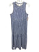 Sara Campbell Size S Blue & White Cotton Seersucker Ginham Sleeveless Maxi Dress Blue & White / S
