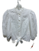 Lanhtropy Size S White Linen Puff Sleeves Button Down Tie Cropped Top White / S