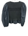 Ulla Johnson Size 6 Black Cotton Long Sleeve Shirred Ruffle Peplum Top Black / 6