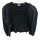 Ulla Johnson Size 6 Black Cotton Long Sleeve Shirred Ruffle Peplum Top Black / 6