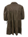 RD Style Size Large Taupe Brown Faux Leather Short Puff Sleeve Tiered Dress Taupe Brown / Large