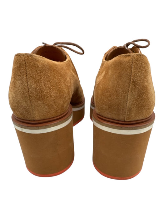 Clergerie Shoe Size 39.5 Tan Brown Suede leather Almond Toe Lace Up Loafers Tan Brown / 39.5