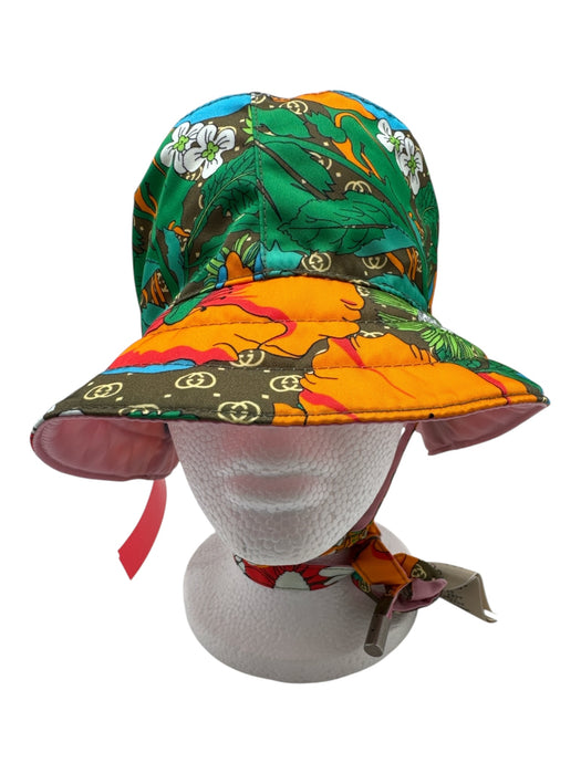 North Face Gucci Orange, Green, Blue Polymide Tassel Floral Monogram Bucket Hat Orange, Green, Blue / S