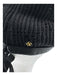 Gucci Black Cotton Leather trim Monogram Bow Detail Beret Hat Black / M