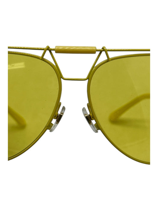 Versace Yellow Metal tinted frames Medusa Aviator Sunglasses Yellow