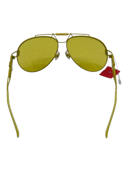 Versace Yellow Metal tinted frames Medusa Aviator Sunglasses Yellow
