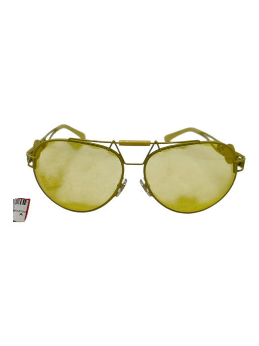 Versace Yellow Metal tinted frames Medusa Aviator Sunglasses Yellow