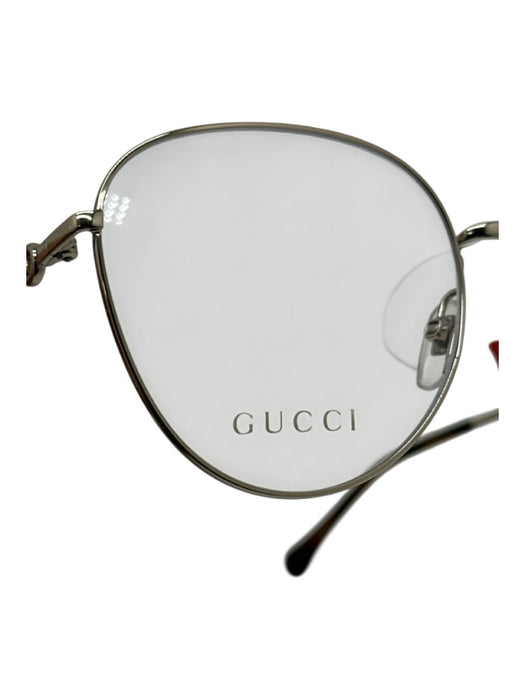 Gucci Silver & Clear Metal Untinted Horsebit Sunglasses Silver & Clear
