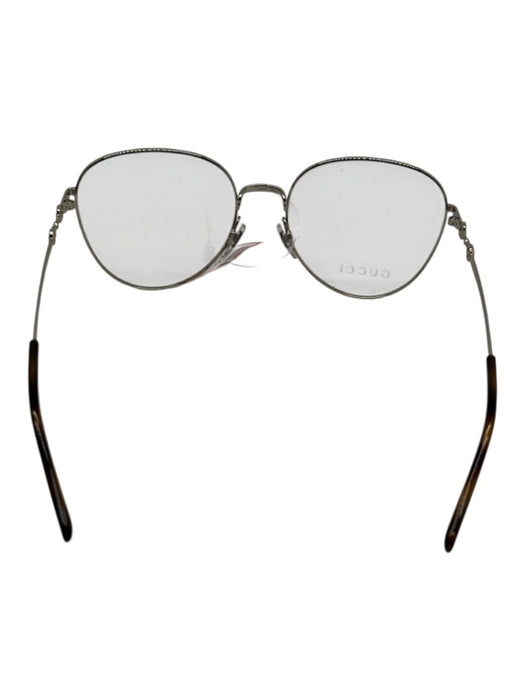 Gucci Silver & Clear Metal Untinted Horsebit Sunglasses Silver & Clear