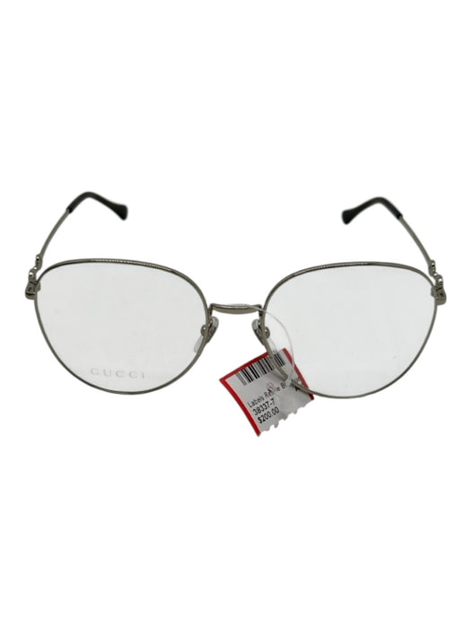 Gucci Silver & Clear Metal Untinted Horsebit Sunglasses Silver & Clear