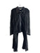 Saquie Size 2 Black Polyester & Leather Collared Front Zip Pull On Pants Suit Black / 2