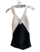 Tadashi Size 12 Black & White Rayon Blend Halter V Neck Back Zip Pleated Top Black & White / 12