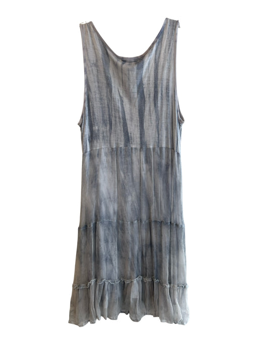 Alberto Makali Size M Blue Gray Viscose Scoop Neck Sleeveless Beaded Dress Blue Gray / M