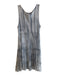 Alberto Makali Size M Blue Gray Viscose Scoop Neck Sleeveless Beaded Dress Blue Gray / M