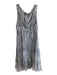 Alberto Makali Size M Blue Gray Viscose Scoop Neck Sleeveless Beaded Dress Blue Gray / M