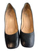 Mivida Shoe Size 38 Black & White Leather Square Toe High Heel Block Heel Shoes Black & White / 38