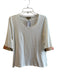 Burberry Size XL White & Multi Cotton Round Neck Half Sleeve Plaid Cuff Top White & Multi / XL