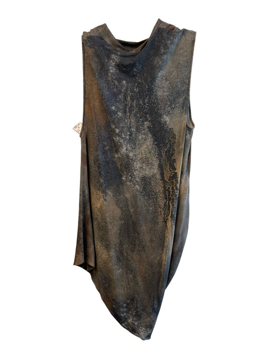Helmut Lang Size Medium Gray & Brown Viscose Blend Sleeveless Draped neck Dress Gray & Brown / Medium