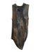 Helmut Lang Size Medium Gray & Brown Viscose Blend Sleeveless Draped neck Dress Gray & Brown / Medium