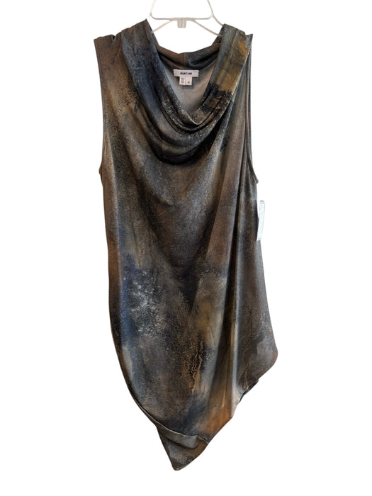 Helmut Lang Size Medium Gray & Brown Viscose Blend Sleeveless Draped neck Dress Gray & Brown / Medium