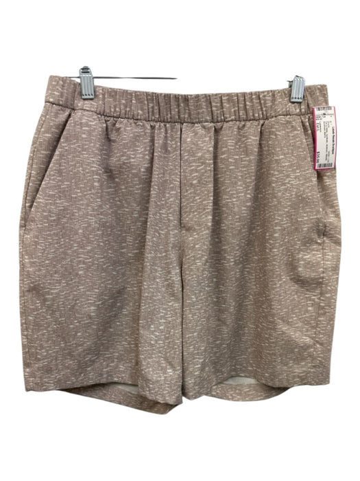 Lululemon Size Est L Tan & White Synthetic Abstract Athletic Men's Shorts Tan & White / Est L