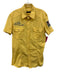 Dsquared Size 52 Yellow Cotton Solid Button Up Stitch detail Men's Short Sleeve Yellow / 52