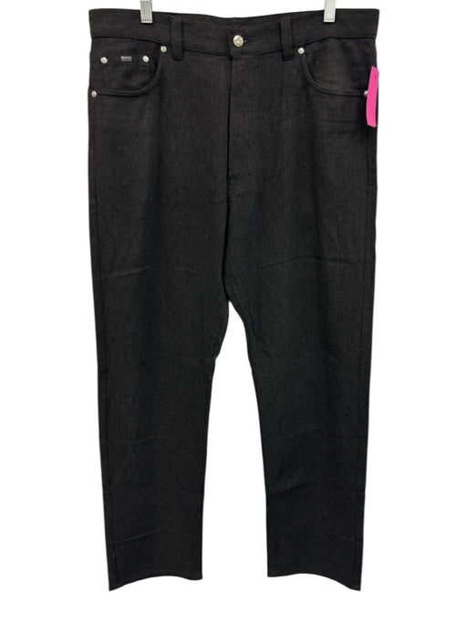 Boss Size 36 Dark Gray Wool Blend Ribbed Khaki Dress Men's Pants Dark Gray / 36