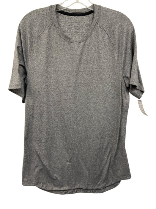 Lululemon Size Est L Gray Synthetic Heathered Athletic Curved Hem Short Sleeve Gray / Est L