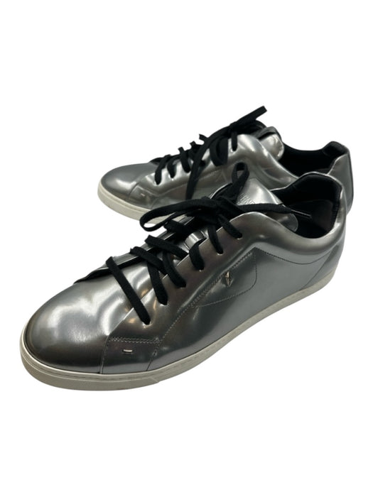 Fendi Shoe Size 12 Silver Leather Solid Sneaker Men's Shoes Silver / 12