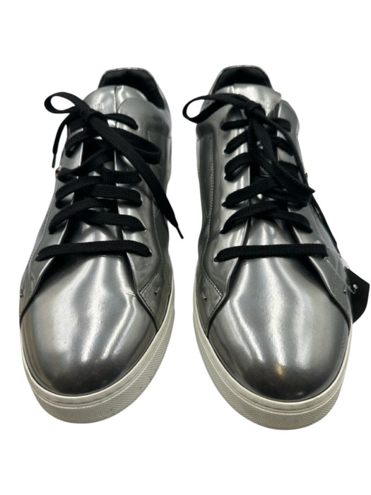 Fendi Shoe Size 12 Silver Leather Solid Sneaker Men's Shoes Silver / 12