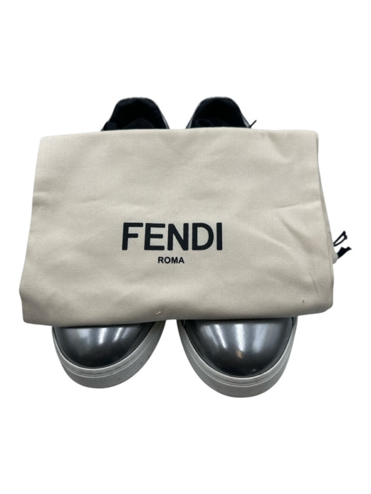 Fendi Shoe Size 12 Silver Leather Solid Sneaker Men's Shoes Silver / 12