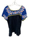 Roberta Roller Rabbit Size M Royal Blue & Black Cotton Short Sleeve Tunic Top Royal Blue & Black / M