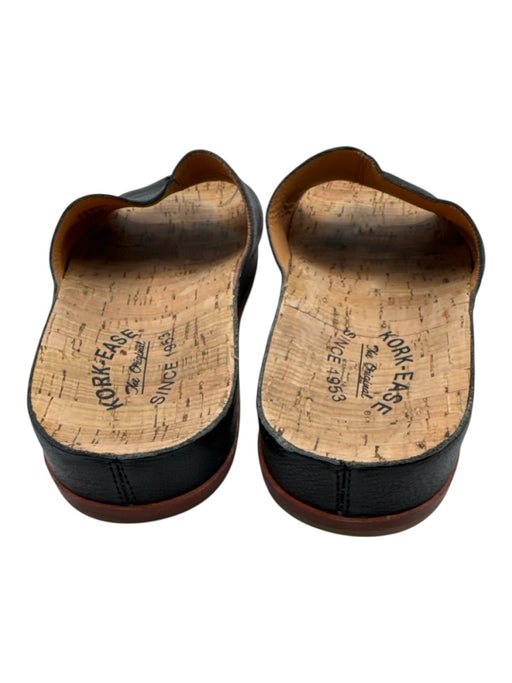 Kork-Ease Shoe Size 8 Black & Tan Leather Cork Base Round Toe Slide Sandals Black & Tan / 8