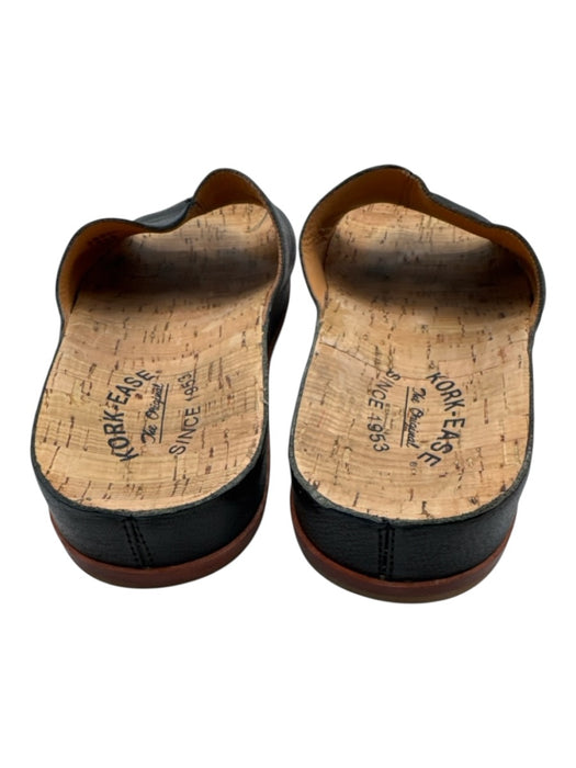 Kork-Ease Shoe Size 8 Black & Tan Leather Cork Base Round Toe Slide Sandals Black & Tan / 8