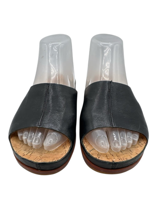 Kork-Ease Shoe Size 8 Black & Tan Leather Cork Base Round Toe Slide Sandals Black & Tan / 8