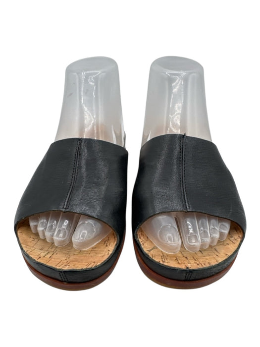 Kork-Ease Shoe Size 8 Black & Tan Leather Cork Base Round Toe Slide Sandals Black & Tan / 8