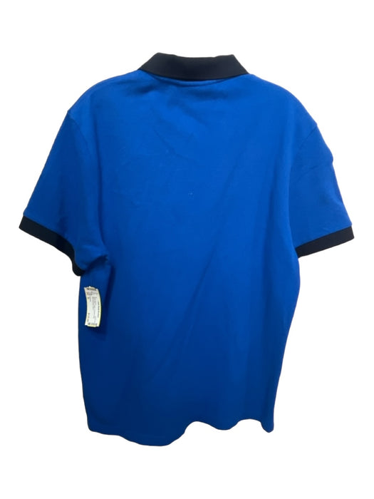 Burberry Size XL Blue & Navy Cotton Contrast Collar Polo Men's Short Sleeve XL