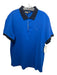 Burberry Size XL Blue & Navy Cotton Contrast Collar Polo Men's Short Sleeve XL