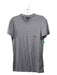 Armani Size L Gray Cotton Blend Striped T shirt V Neck Men's Short Sleeve L