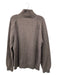 Zegna Size Est M Brown Wool Blend Solid Quarter Button Men's Sweater Est M