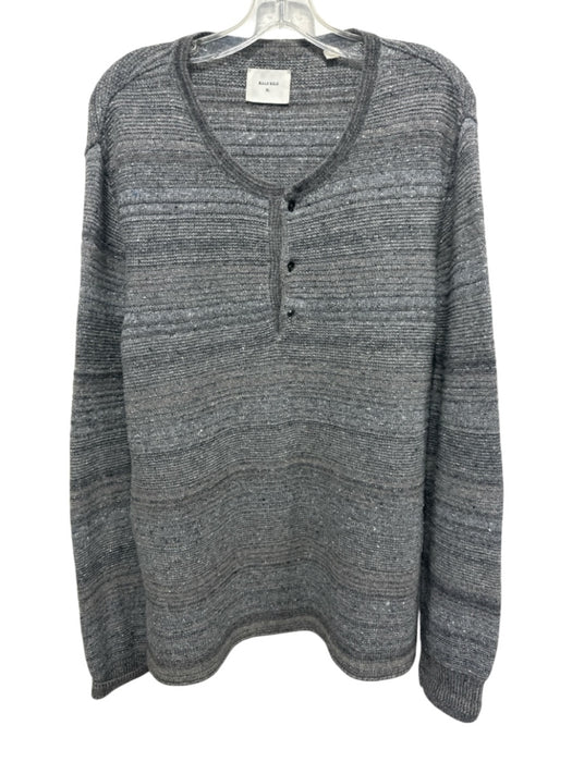 Billy Reid Size XL Gray & White Wool Blend Men's Sweater Gray & White / XL