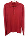 Sid Mashburn Size L Red Cotton Solid Knit Polo Men's Long Sleeve Shirt Red / L