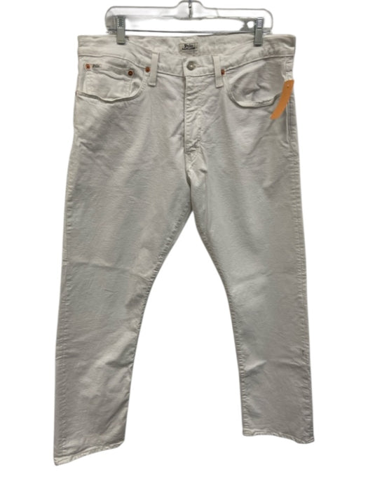 Polo Size 35 White Cotton Solid Jean Men's Pants White / 35