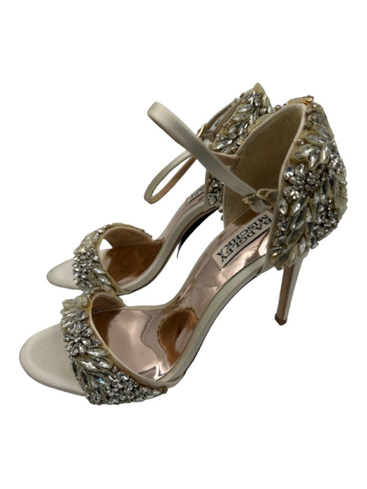 Badgley Mischka Shoe Size 7.5 Cream & Clear Synthetic Crystal Open Toe Sandals Cream & Clear / 7.5