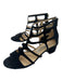 Jimmy Choo Shoe Size 37.5 Black Leather Block Heel Back Zip Cutout Sandals Black / 37.5