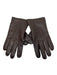 Carolina Amato Dark Brown Leather Solid Driving Men's Gloves Dark Brown